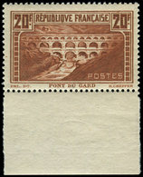 ** EMISSIONS DU XXème SIECLE 262   Pont Du Gard, 20f. Chaudron, T IIB, Bdf, TB - Unused Stamps