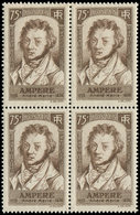 ** EMISSIONS DU XXème SIECLE 310   Ampère, 75c. Brun, BLOC De 4, TB - Unused Stamps