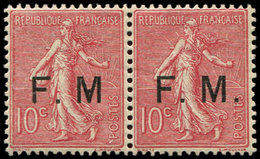 * FRANCHISE MILITAIRE 4a   10c. Rose, SANS POINT Après M Inf. Ch. Tenant à Normal **, TB - Military Postage Stamps