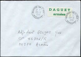 Let FRANCHISE MILITAIRE 13A Daguet/armées Obl. MONTPONT-SUR-L'ISLE 23/3/91 S. Env., TB - Military Postage Stamps