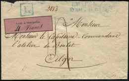 Let TAXE Etiquette  à Percevoir 4 Francs, Partie Centrale, Suivant Ordonnance Du 14/12/1825, S. Env. Rec. Et CHARGE D'OF - 1859-1959 Used