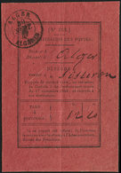 Let TAXE Etiquette Rouge Foncé N°164 Utilisée Au Bureau D'Alger 30/9/47 Pour Une Dépêche Venant De Sisteron, RR, TB - 1859-1959 Used