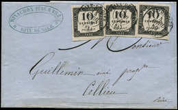 Let TAXE 1   10c. Noir Litho, 3 Ex. Obl. Càd T15 RIVE De GIER 14/4/59 S. LAC, TTB - 1859-1959 Usati