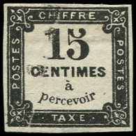 * TAXE 4   15c. Noir Litho, DOUBLE Impression PARTIELLE, Forte Ch., R Et TB. C - 1859-1959 Used