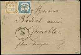 Let TAXE 7 Et 8, 40c. Bleu Et 60c. Bistre Obl. Càd T17 GRENOBLE 6/6/72 S. Env. Avec Conv. VOIRON L.GR, Superbe - 1859-1959 Used