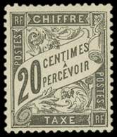 ** TAXE 17  20c. Noir, Très Lég. Adh. Mais Très Bien Centré Et TB - 1859-1959 Used