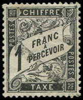 TAXE 22   1f. Noir, Obl., TB. C - 1859-1959 Used