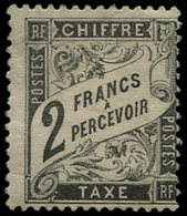 * TAXE 23   2f. Noir, Petit Pli D'angle, Décentré, Sinon TB - 1859-1959 Used