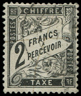 TAXE 23   2f. Noir, Oblitéré Càd Et PLUME, TB - 1859-1959 Used