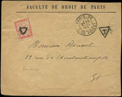 Let TAXE 34  30c. Rouge-orange, Obl. Triangle S. Env., Càd PARIS 28 31/7/94, TB - 1859-1959 Used