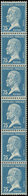 * ROULETTES 15  Pasteur, 75c. Bleu, BANDE De 6, 2 Ex. * Côté Gauche, Rogné Sur 3 Ex., Sinon TB - Coil Stamps