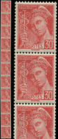 ** ROULETTES 34  Mercure, 30c. Rouge, BANDE De 11, TB - Coil Stamps