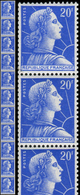 ** ROULETTES 40  Muller, 20f. Bleu, BANDE De 11, TB - Francobolli In Bobina