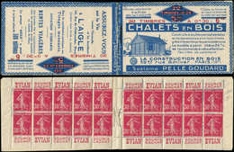 CARNETS (N°Cérès Jusqu'en1964) 49   Semeuse Camée, 30c. Rose, N°191B, T IIB, S. 88-S-B, CHALETS En BOIS, Couv. Surchargé - Altri & Non Classificati