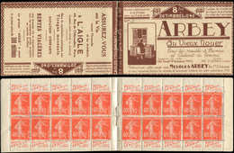 CARNETS (N°Cérès Jusqu'en1964) 65   Semeuse Camée, 40c. Vermillon, N°194A, T I, S. 107 RP-B, ARBEY/L'AIGLE, Superbe - Autres & Non Classés