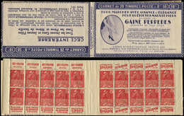 CARNETS (N°Cérès Jusqu'en1964) 160  Fachi, 50c. Rouge, N°272A, T II, S. 219-A, PERPEDES/EU, Pli D'angle Sur Un Panneau, - Altri & Non Classificati