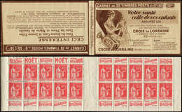 CARNETS (N°Cérès Jusqu'en1964) 174  Paix, 50c. Rouge, N°283, T I, S. 265, CROIX De LORRAINE, Un Ex. Lég. Adh., Sinon TTB - Other & Unclassified