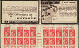 CARNETS (N°Cérès Jusqu'en1964) 200  Paix, 50c. Rouge, N°283A, T IIA, S. 360, 3 SUISSES, Service 231, N°30662, Daté 29/3/ - Other & Unclassified