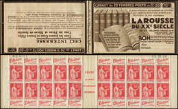 CARNETS (N°Cérès Jusqu'en1964) 209  Paix, 50c. Rouge, N°283C, T III, S. 400, LAROUSSE, N°85411, Daté 26/10/36, Superbe - Other & Unclassified