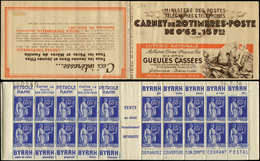 CARNETS (N°Cérès Jusqu'en1964) 234  Paix, 65c. Bleu, N°365A, T II, S. 30, GUEULES CASSEES, N°30360, Daté 28/2/38, Ch. En - Other & Unclassified