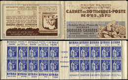 CARNETS (N°Cérès Jusqu'en1964) 234  Paix, 65c. Bleu, N°365A, T II, S. 41-B, GUEULES CASSEES/PERNET-DUCHER (156GP), Décal - Other & Unclassified