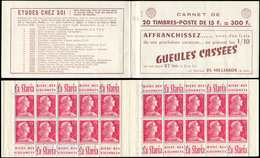 CARNETS (N°Cérès Jusqu'en1964) 318  Muller, 15f. Rose, N°1011, S. 7-56B, GUEULES CASSEES, Léger Pli De Couv., Sinon TB - Other & Unclassified