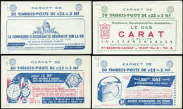 CARNETS (N°Cérès Jusqu'en1964) 364  Marianne à La Nef, 0,25 Bleu Et Rouge, N°1234, T I, 4 Carnets, S. 2-60, 3-60, 5-60 E - Other & Unclassified