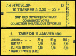 CARNETS (N°Cérès Jusqu'en1964) 2614-C6B  Briat, 2,30 Rouge, Couv. J.O + D, Daté, TB - Other & Unclassified