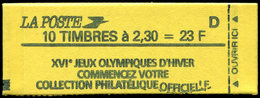 CARNETS (N°Cérès Jusqu'en1964) 2614-C6Ba Briat, 2,30 Rouge, Couv. J.O + D, Inscription "officielle" Ondulée En C1, TB - Other & Unclassified