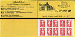 CARNETS (N°Cérès Jusqu'en1964) 2712-CP1  Briat, "D" Rouge, Poste Colbert Marseille, 1er Tirage, TB - Other & Unclassified