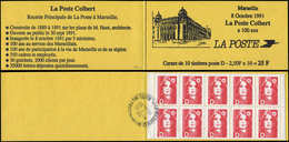 CARNETS (N°Cérès Jusqu'en1964) 2712-CP1   Briat, "D" Rouge, La Poste Colbert, 1er Tirage, Càd Du 8/10/91, TB - Other & Unclassified