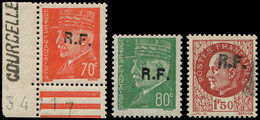 ** TIMBRES DE LIBERATION COURCELLES DE TOURAINE 1/3 : N°3 DOUBLE Surcharge, TB - Libération