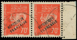 TIMBRES DE LIBERATION EVREUX 6 : 70c. Orange, PAIRE Bdf, Obl., TB, Signée Mayer - Libération