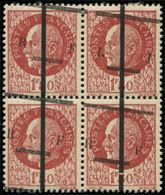 ** TIMBRES DE LIBERATION LILLE 1 : Pétain 1f50 Brun-rouge, BLOC De 4 Avec Surch. Horizontale En Diagonale (2 T. *), TB - Liberation