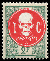 ** TIMBRES DE LIBERATION LA MURE 4 : 2f. Vert, Médaillon Tête De Mort Rouge, TB, Signé Mayer - Liberation