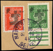 TIMBRES DE LIBERATION NANTERRE 4/5 : 70c. Et 80c. Obl. Sur Fragment, TB - Liberation