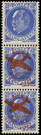 ** TIMBRES DE LIBERATION NICE 14 : 40c. Outremer, BANDE De 3, Un Ex. Sans Surcharge, TB, Signé Mayer - Liberation