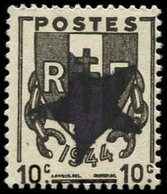 ** TIMBRES DE LIBERATION LA ROCHELLE 10 : 10c. Brun-noir, TB - Liberation