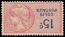 * COLIS POSTAUX 33a  Type Fiscal 15c. Rouge, Légendes BLEUES RENVERSEES, TB - Altri & Non Classificati