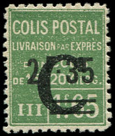 * COLIS POSTAUX 116  2f35 Sur 1f65 Vert, Surcharge C, Inf. Ch., TB - Altri & Non Classificati