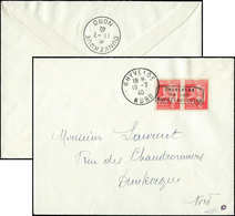 Let Spécialités Diverses GUERRE DUNKERQUE 3 : 50c. Rose-rouge, Paix, PAIRE Obl. GHYVELDE 10/7/40 S. Env., Arr. Dunkerque - War Stamps