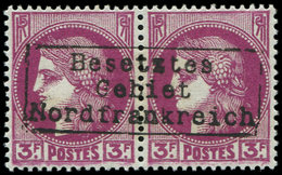** Spécialités Diverses GUERRE COUDEKERQUE Poste N°376 : 3f. Lilas-rose, Tous PAIRE, TB - War Stamps