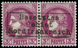 ** Spécialités Diverses GUERRE COUDEKERQUE Poste N°376 : 3f. Lilas-rose, Tous PAIRE, TB - Francobolli Di Guerra