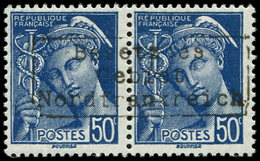 * Spécialités Diverses GUERRE COUDEKERQUE Poste N°414A : 50c. Bleu, Tous PAIRE, TB. Br - War Stamps