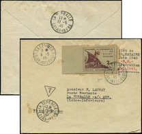 Let Spécialités Diverses GUERRE SAINT NAZAIRE 9 : 2f. Brun S. Vert, NON DENTELE Bdf Obl. Batz-sur-Mer 9/5/45 Sur Env., A - War Stamps