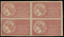 (*) Spécialités Diverses TIMBRES FISCAUX Impôts De 5 % Sur Les Revenus, Type Daussy Sans Faciale, Essai En Rose NON DENT - Altri & Non Classificati