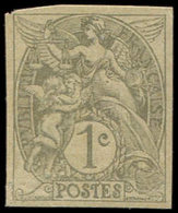 * VARIETES 107   Blanc,  1c. Gris, T IA, NON DENTELE, TB. S - Nuovi