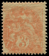 ** VARIETES 109j  Blanc,  3c. Orange, Impression DOUBLE Papier GC, Grande Rareté, TB - Nuovi