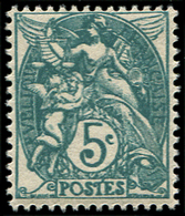 ** VARIETES 111   Blanc, 5c. Vert T IIA, DOUBLE Impression Totale (Maury N°111IIAd), Superbe - Unused Stamps