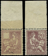 ** VARIETES 113d  Mouchon, 20c. Brun Lilas, Impression RECTO-VERSO Sf. Les Chiffres, Bdf, TTB - Nuovi